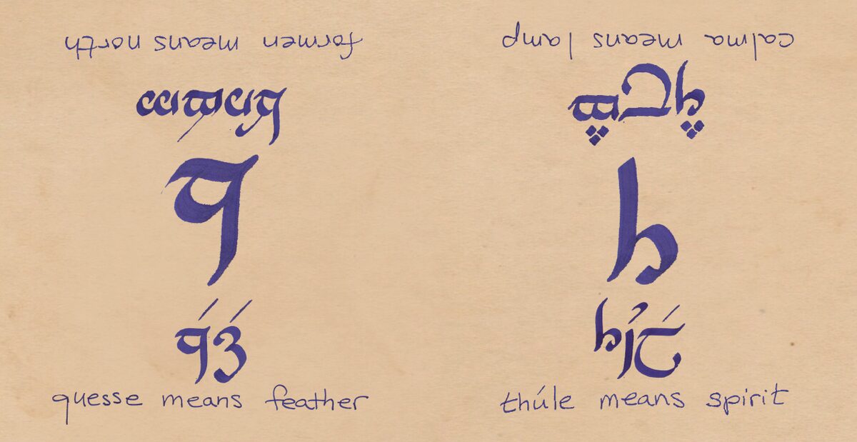 A spread from The Tots’ Tengwar
